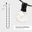 LED Lichterkette 10m Schwarz 25 x G40 Kupferkabel Tropfen...