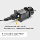 LED Lichterkette 10m Schwarz 25 x G40 Kupferkabel Tropfen IP44 innen & außen verlängerbar Netzteil mit Timerfunktion