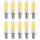 10 x LED Filament Leuchtmittel Röhre T25 7W = 60W E14 klar 806lm warmweiß 2700K