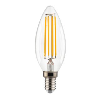 LED Filament Leuchtmittel Kerze 6,5W = 60W E14 klar 806lm warmweiß 2700K