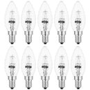 10 x Halogen Leuchtmittel Kerze 42W = 53W 629lm E14 klar gedreht warmweiß 2700K dimmbar