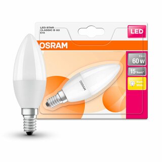 Osram LED Leuchtmittel Kerze Star Classic 8W = 60W E14 matt 806lm warmweiß 2700K