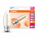 Osram LED Filament Leuchtmittel Kerze 4W = 40W B22d klar 470lm 827 warmweiß 2700K