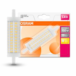 Osram LED Leuchtmittel 118mm Stab 17,5W = 150W R7s klar 2452lm warmweiß 2700K 360°