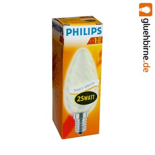 Philips Glühbirne Kerze gedreht 25W E14 MATT Soft Deco Glühbirnen Glühlampen Glühlampe 25 Watt