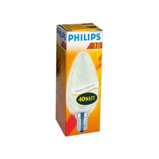 1 x Philips Glühbirne Kerze gedreht 40W E14 MATT Soft...