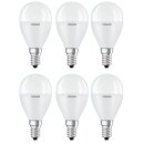 6 x Osram LED Leuchtmittel Tropfen P45 8W = 60W E14 matt 806lm warmweiß 2700K