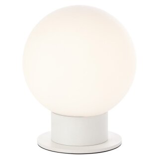 Brilliant Tischleuchte Astro Weiß Kugel rund Ø20cm max. 60W E27 ohne Leuchtmittel mit Schalter