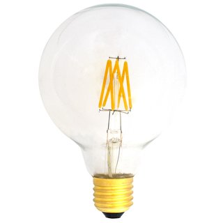 LED Filament Globe Glühbirne G95 6W fast wie 60W E27 klar Faden Glühlampe warmweiß 2700K