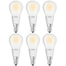 6 x Osram LED Filament Leuchtmittel Retrofit Tropfen 6W = 60W E14 matt 806lm warmweiß 2700K