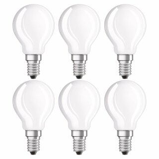 6 x Osram LED Filament Leuchtmittel Classic Tropfen 4W = 40W E14 matt 470lm 865 Tageslicht 6500K kaltweiß