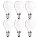 6 x Osram LED Filament Leuchtmittel Classic Tropfen 4W = 40W E14 matt 470lm 865 Tageslicht 6500K kaltweiß