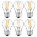 6 x Osram LED Filament Leuchtmittel Tropfen 4W = 40W E27...