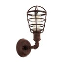 Eglo Wandleuchte Port Seton stehend Antik-Braun Industrie max. 60W E27 ohne Leuchtmittel