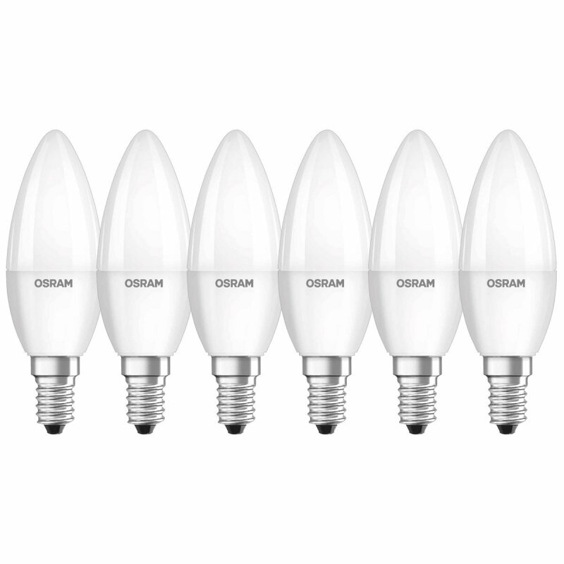 6 x Osram LED Star Classic B Kerze 3,5W = 25W E14 klar warmweiß 2700K Kerzen 6 x Osram LED Star Classic B Kerze 3,5W = 25W E14 klar warmweiß 2700K Kerzen