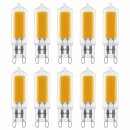 10 x Osram LED Glas Leuchtmittel Stiftsockellampe 2,8W = 30W G9 COB klar 300lm 827 warmweiß 2700K 320°