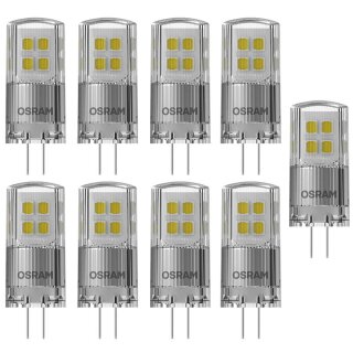 9 x Osram LED Leuchtmittel Stiftsockellampe 2W = 20W G4 klar 12V 200lm warmweiß 2700K 320° DIMMBAR