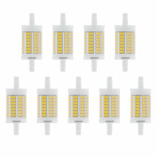 9 x Osram LED Leuchtmittel 78mm Stab 11,5W = 100W R7s klar 1521lm warmweiß 2700K 360° DIMMBAR