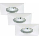 3 x Briloner LED Einbauleuchte eckig Weiß IP44 3 x 5W Modul 400lm warmweiß 3000K 110°