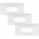 3 x Briloner LED Einbauleuchte eckig Weiß IP44 3 x 5W Modul 400lm warmweiß 3000K 110°
