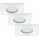 3 x Briloner LED Einbauleuchte eckig Weiß IP44 3 x 5W Modul 400lm warmweiß 3000K 110°