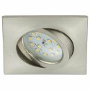 Briloner LED Einbauleuchte eckig Nickel matt IP23 5W Modul 400lm warmweiß 3000K schwenkbar 110°