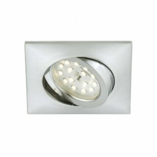 Briloner LED Einbauleuchte eckig Aluminium IP23 5W Modul 400lm warmweiß 3000K schwenkbar 110°