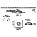 3 x Briloner LED Einbauleuchte eckig Aluminium IP23 3 x 5W Modul 400lm warmweiß 3000K schwenkbar 110°