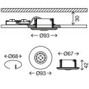 Briloner LED Einbauleuchte rund Chrom starr IP65 5W Modul 400lm warmweiß 3000K 110°
