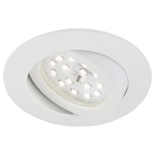 Briloner LED Einbauleuchte rund Weiß IP23 5,5W Modul 470lm warmweiß 3000K schwenkbar dimmbar