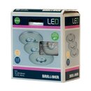 3 x Briloner LED Einbauleuchte rund Nickel matt IP44 3 x...