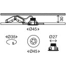 3 x Briloner LED Einbauleuchte rund Nickel matt IP44 3 x 1,8W 150lm warmweiß 3000K 110°