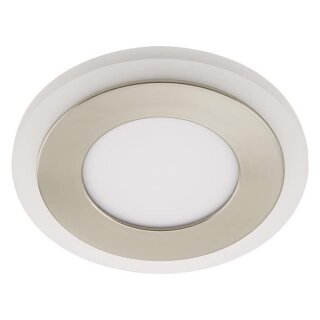 Briloner LED Einbauleuchte rund Nickel matt starr IP23 12W Modul 1000lm warmweiß 3000K Leuchtran schaltbar