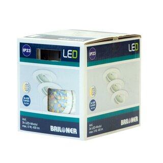 3 x Briloner LED Einbauleuchte rund Weiß IP23 3 x 5W Modul 430lm CCT 2700K/4000K/6500K kalt-warmweiß schwenkbar