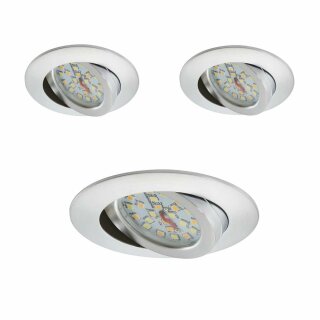 3 x Briloner LED Einbauleuchte rund Aluminium IP23 3 x 5W 470lm CCT 2700K/4000K/6500K kalt-warmweiß schwenkbar