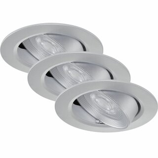 3 x Briloner LED Einbauleuchte rund Titan IP23 3 x 5W 350lm warmweiß 3000K schwenkbar