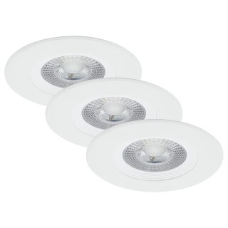 3 x Briloner LED Einbauleuchte rund Weiß starr IP23 3 x 5W 350lm warmweiß 3000K