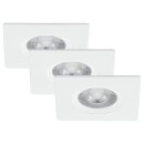 3 x Briloner LED Einbauleuchte eckig Weiß starr...