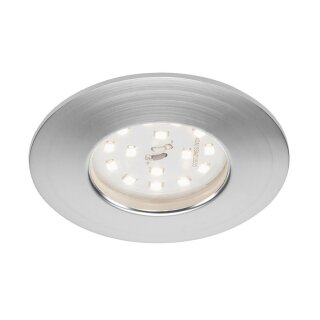 Briloner LED Einbauleuchte rund Aluminium IP44 6,5W Modul 570lm warmweiß 3000K 110° 3-Stufen-Dimmbar