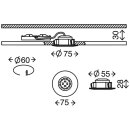 3 x Briloner LED Einbauleuchte rund Eisengrau IP44 3 x 6,5W Modul 570lm warmweiß 3000K 3-Stufen-Dimmbar