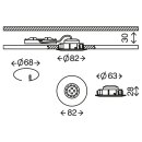 Briloner LED Einbauleuchte rund Weiß IP23 6,5W Modul 570lm warmweiß 3000K schwenkbar 3-Stufen-dimmbar