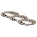 3 x Briloner LED Einbauleuchte rund Nickel matt IP23...