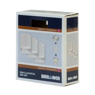 3 x Briloner Zusatzclipteil Dekorationsglas für Einbauleuchten Attach 7240-xxx satiniert Deko Aufsatz Ø2,5cm