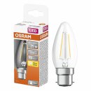 10 x Osram LED Filament Kerze 2,5W = 25W B22d klar 250lm...