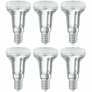 6 x Osram LED Leuchtmittel Glas Reflektor R39 1,5W = 25W E14 matt 110lm warmweiß 2700K 36°