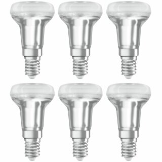 6 x Osram LED Leuchtmittel Glas Reflektor R39 1,5W = 25W E14 matt 110lm warmweiß 2700K 36°