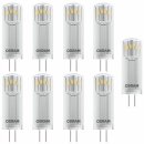 9 x Osram LED Leuchtmittel Stiftsockellampe 1,8W = 20W G4 klar 12V 200lm neutralweiß 4000K 300°
