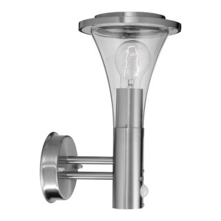 Brilliant Außenwandleuchte Severin Edelstahl IP23 max. 40W E27 ohne Leuchtmittel mit Bewegungsmelder