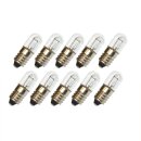 10 x T10x28mm E10 5W 60V Röhre Glühbirne Glühlampe Kappenbirne