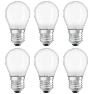 6 x Osram LED Filament Leuchtmittel Tropfenform 1,5W = 15W E27 matt 136lm warmweiß 2700K